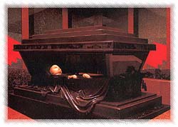La tomba nel mausoleo di Lenin